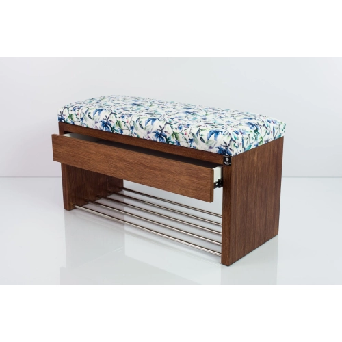 Ławka Szafka Pufa Tapicerowana Siedzisko Gładkie Kwiaty Malowane LGS-3 Rozmiary od 50 cm do 200 cm