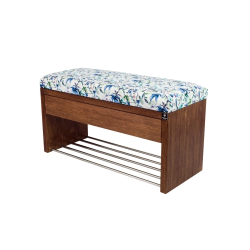 Ławka Szafka Pufa Tapicerowana Siedzisko Gładkie Kwiaty Malowane LGS-3 Rozmiary od 50 cm do 200 cm