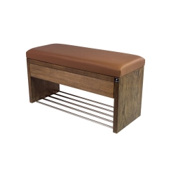 Ławka Szafka Pufa Tapicerowana Siedzisko Gładkie Ekoskóra Cappucino LGS-3 Rozmiary od 50 cm do 200 cm
