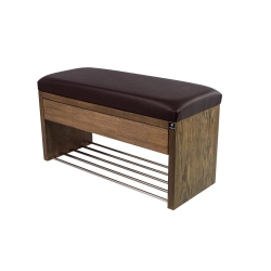 Ławka Szafka Pufa Tapicerowana Siedzisko Gładkie Ekoskóra Brązowy LGS-3 Rozmiary od 50 cm do 200 cm