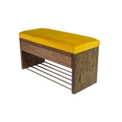 Ławka Szafka Pufa Tapicerowana Siedzisko Gładkie Cytrynowa Żółcień LGS-3 Rozmiary od 50 cm do 200 cm