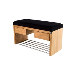Ławka Szafka Pufa Tapicerowana Siedzisko Gładkie Czarny LGS-4 Rozmiary od 50 cm do 200 cm