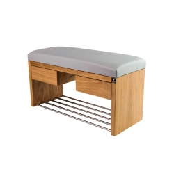Ławka Szafka Pufa Tapicerowana Siedzisko Gładkie Ekoskóra Popiel LGS-4 Rozmiary od 50 cm do 200 cm