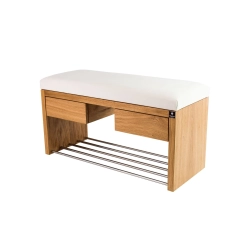 Ławka Szafka Pufa Tapicerowana Siedzisko Gładkie Biały LGS-4 Rozmiary od 50 cm do 200 cm