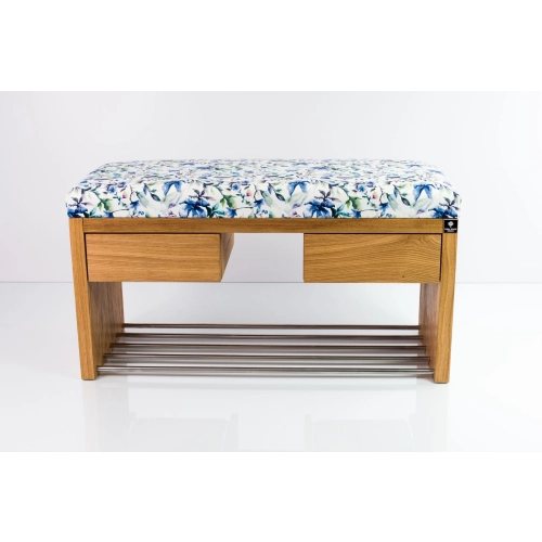 Ławka Szafka Pufa Tapicerowana Siedzisko Gładkie Kwiaty Malowane LGS-4 Rozmiary od 50 cm do 200 cm