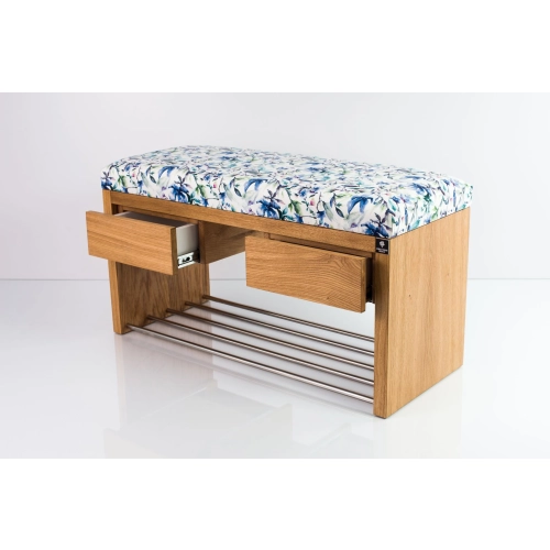 Ławka Szafka Pufa Tapicerowana Siedzisko Gładkie Kwiaty Malowane LGS-4 Rozmiary od 50 cm do 200 cm