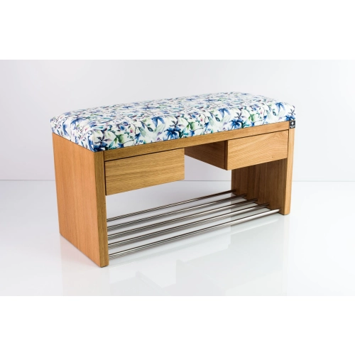 Ławka Szafka Pufa Tapicerowana Siedzisko Gładkie Kwiaty Malowane LGS-4 Rozmiary od 50 cm do 200 cm