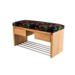 Ławka Szafka Pufa Tapicerowana Siedzisko Gładkie Liście Maki Koliber LGS-4 Rozmiary od 50 cm do 200 cm