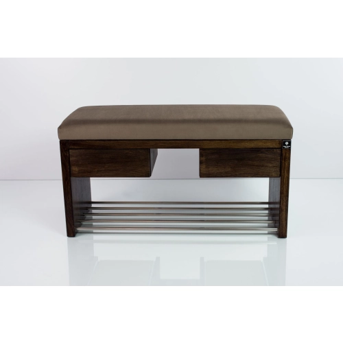 Ławka Szafka Pufa Tapicerowana Siedzisko Gładkie Brązowy LGS-4 Rozmiary od 50 cm do 200 cm