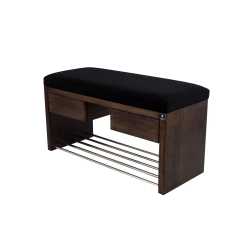 Ławka Szafka Pufa Tapicerowana Siedzisko Gładkie Czarny LGS-4 Rozmiary od 50 cm do 200 cm