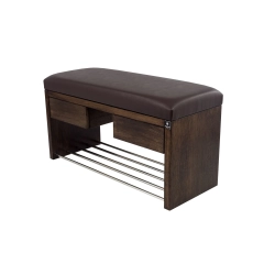 Ławka Szafka Pufa Tapicerowana Siedzisko Gładkie Ekoskóra Brązowy LGS-4 Rozmiary od 50 cm do 200 cm