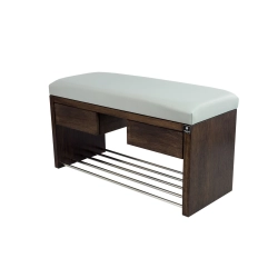 Ławka Szafka Pufa Tapicerowana Siedzisko Gładkie Ekoskóra Popiel LGS-4 Rozmiary od 50 cm do 200 cm