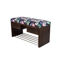 Ławka Szafka Pufa Tapicerowana Siedzisko Gładkie Akwarela Kwiaty Ptaki LGS-4 Rozmiary od 50 cm do 200 cm