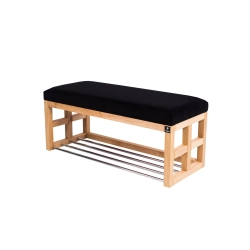 Ławka Szafka Pufa Tapicerowana Siedzisko Gładkie Czarny LGS-40 Rozmiary od 50 cm do 200 cm