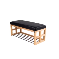 Ławka Szafka Pufa Tapicerowana Siedzisko Gładkie Ekoskóra Czarny LGS-40 Rozmiary od 50 cm do 200 cm