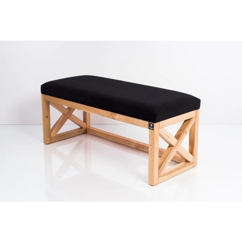 Ławka Szafka Pufa Tapicerowana Siedzisko Gładkie Czarny LGS-43 Rozmiary od 50 cm do 200 cm