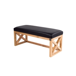 Ławka Szafka Pufa Tapicerowana Siedzisko Gładkie Ekoskóra Czarny LGS-43 Rozmiary od 50 cm do 200 cm