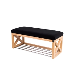 Ławka Szafka Pufa Tapicerowana Siedzisko Gładkie Czarny LGS-44 Rozmiary od 50 cm do 200 cm