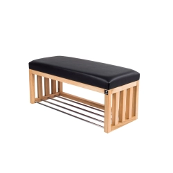 Ławka Szafka Pufa Tapicerowana Siedzisko Gładkie Ekoskóra Czarny LGS-48 Rozmiary od 50 cm do 200 cm