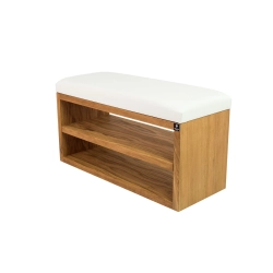 Ławka Szafka Pufa Tapicerowana Siedzisko Gładkie Ekoskóra Biały LGS-5 Rozmiary od 50 cm do 200 cm