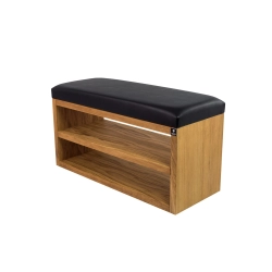 Ławka Szafka Pufa Tapicerowana Siedzisko Gładkie Ekoskóra Czarny LGS-5 Rozmiary od 50 cm do 200 cm