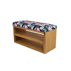 Ławka Szafka Pufa Tapicerowana Siedzisko Gładkie Akwarela Kwiaty Ptaki LGS-5 Rozmiary od 50 cm do 200 cm