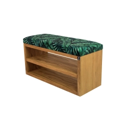 Ławka Szafka Pufa Tapicerowana Siedzisko Gładkie Liscie Tropikalne LGS-5 Rozmiary od 50 cm do 200 cm