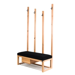Ławka Szafka Pufa Tapicerowana Siedzisko Gładkie Czarny Wieszak LGS-50 Rozmiary od 50 cm do 200 cm