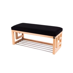 Ławka Szafka Pufa Tapicerowana Siedzisko Gładkie Czarny LGS-52 Rozmiary od 50 cm do 200 cm