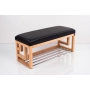 Ławka Szafka Pufa Tapicerowana Siedzisko Gładkie Ekoskóra Czarny LGS-52 Rozmiary od 50 cm do 200 cm