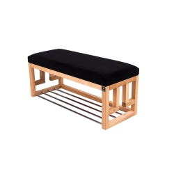 Ławka Szafka Pufa Tapicerowana Siedzisko Gładkie Czarny LGS-55 Rozmiary od 50 cm do 200 cm