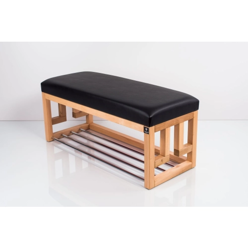 Ławka Szafka Pufa Tapicerowana Siedzisko Gładkie Ekoskóra Czarny LGS-55 Rozmiary od 50 cm do 200 cm