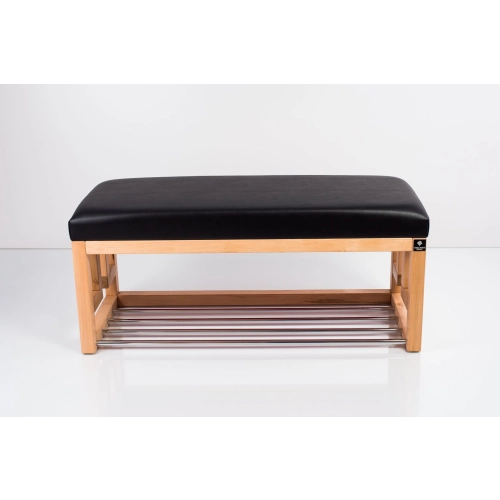 Ławka Szafka Pufa Tapicerowana Siedzisko Gładkie Ekoskóra Czarny LGS-55 Rozmiary od 50 cm do 200 cm