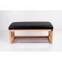 Ławka Szafka Pufa Tapicerowana Siedzisko Gładkie Ekoskóra Czarny LGS-55 Rozmiary od 50 cm do 200 cm