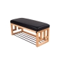 Ławka Szafka Pufa Tapicerowana Siedzisko Gładkie Ekoskóra Czarny LGS-55 Rozmiary od 50 cm do 200 cm