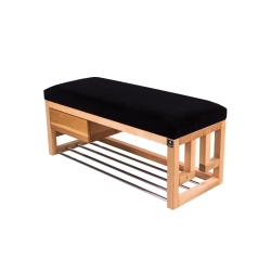 Ławka Szafka Pufa Tapicerowana Siedzisko Gładkie Czarny LGS-56 Rozmiary od 50 cm do 200 cm