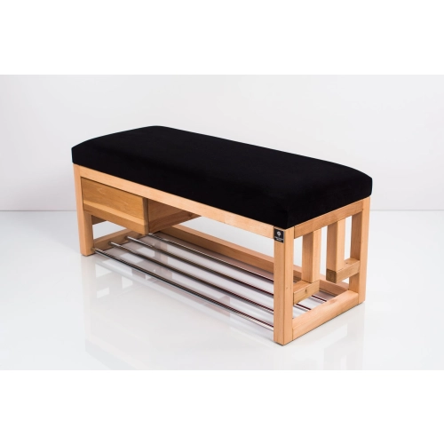 Ławka Szafka Pufa Tapicerowana Siedzisko Gładkie Czarny LGS-56 Rozmiary od 50 cm do 200 cm