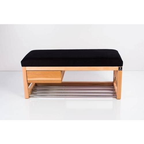 Ławka Szafka Pufa Tapicerowana Siedzisko Gładkie Czarny LGS-56 Rozmiary od 50 cm do 200 cm