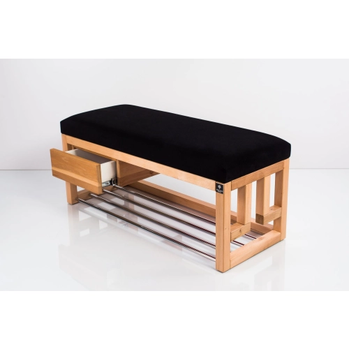 Ławka Szafka Pufa Tapicerowana Siedzisko Gładkie Czarny LGS-56 Rozmiary od 50 cm do 200 cm