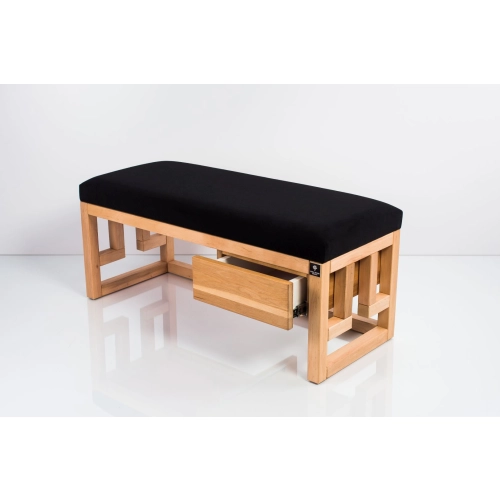 Ławka Szafka Pufa Tapicerowana Siedzisko Gładkie Czarny LGS-57 Rozmiary od 50 cm do 200 cm