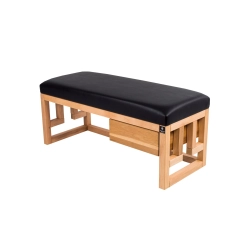 Ławka Szafka Pufa Tapicerowana Siedzisko Gładkie Ekoskóra Czarny LGS-57 Rozmiary od 50 cm do 200 cm