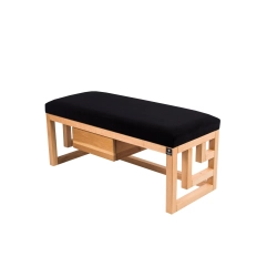 Ławka Szafka Pufa Tapicerowana Siedzisko Gładkie Czarny LGS-58 Rozmiary od 50 cm do 200 cm