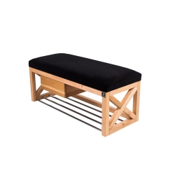 Ławka Szafka Pufa Tapicerowana Siedzisko Gładkie Czarny LGS-59 Rozmiary od 50 cm do 200 cm