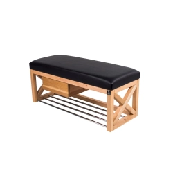 Ławka Szafka Pufa Tapicerowana Siedzisko Gładkie Ekoskóra Czarny LGS-59 Rozmiary od 50 cm do 200 cm