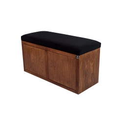 Ławka Szafka Pufa Tapicerowana Siedzisko Gładkie Czarny LGS-6 Rozmiary od 50 cm do 200 cm