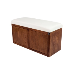 Ławka Szafka Pufa Tapicerowana Siedzisko Gładkie Ekoskóra Biały LGS-6 Rozmiary od 50 cm do 200 cm