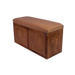 Ławka Szafka Pufa Tapicerowana Siedzisko Gładkie Ekoskóra Cappucino LGS-6 Rozmiary od 50 cm do 200 cm