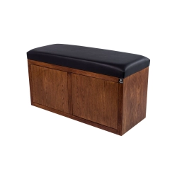 Ławka Szafka Pufa Tapicerowana Siedzisko Gładkie Ekoskóra Czarny LGS-6 Rozmiary od 50 cm do 200 cm