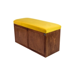 Ławka Szafka Pufa Tapicerowana Siedzisko Gładkie Cytrynowa Żółcień LGS-6 Rozmiary od 50 cm do 200 cm