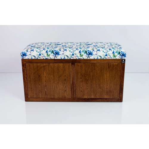 Ławka Szafka Pufa Tapicerowana Siedzisko Gładkie Kwiaty Malowane LGS-6 Rozmiary od 50 cm do 200 cm